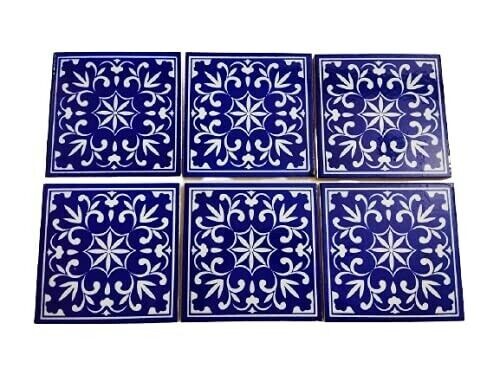 Set Of 10 Floral Kitchen Washroom Mosaic Furniture Tile Handmade Backsplash 6X6′