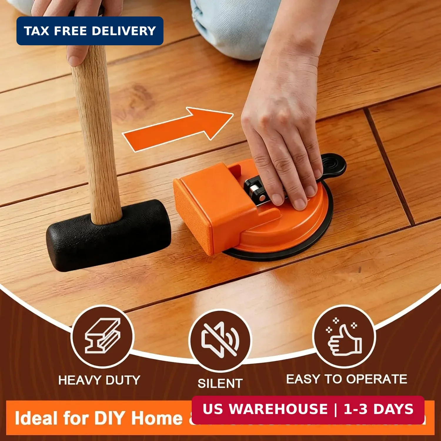 Floor Gap Fixer Tool, Heavy Duty Floor Suction Cup with 5 Non-Slip Pads, Carbon