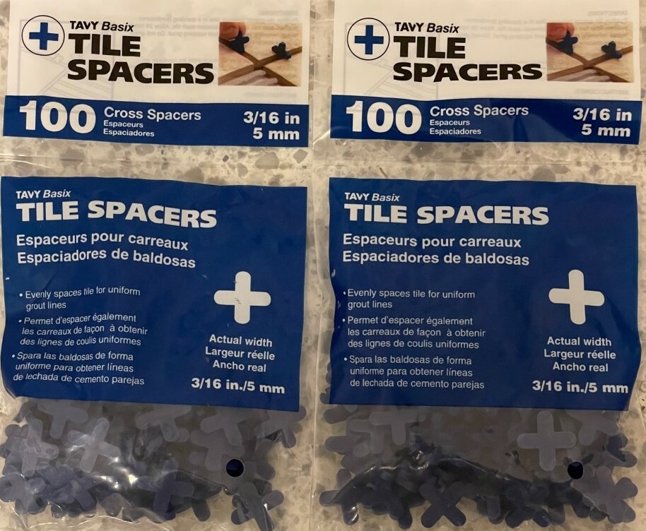 200 TAVY 3/16-inch / 5mm Basix Plastic Tile Spacers – 3/16″ – NEW