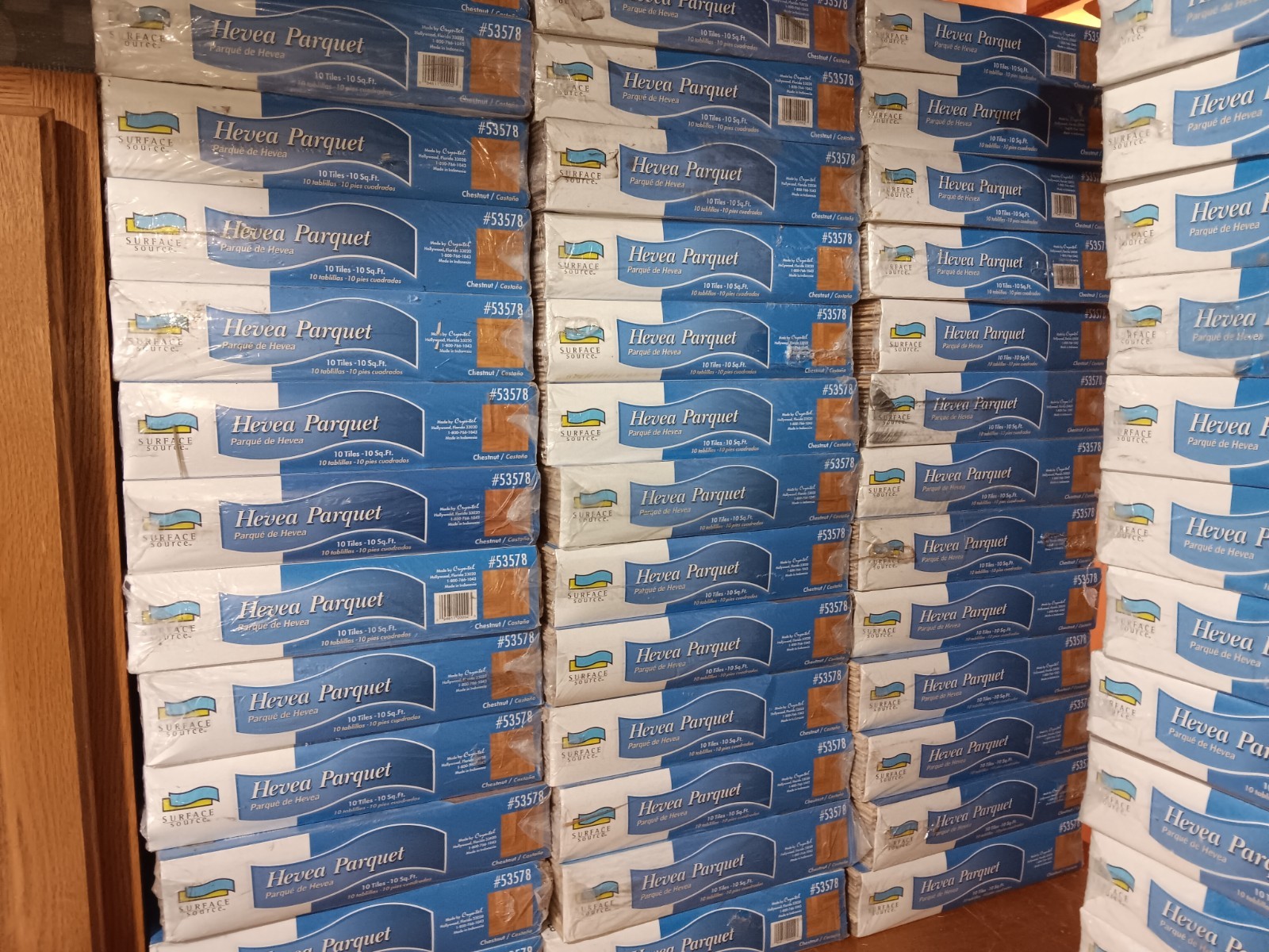 Solid Wood Hevea Parquet Flooring CHESTNUT Prefinished NEW Case 10 SQ. FT.