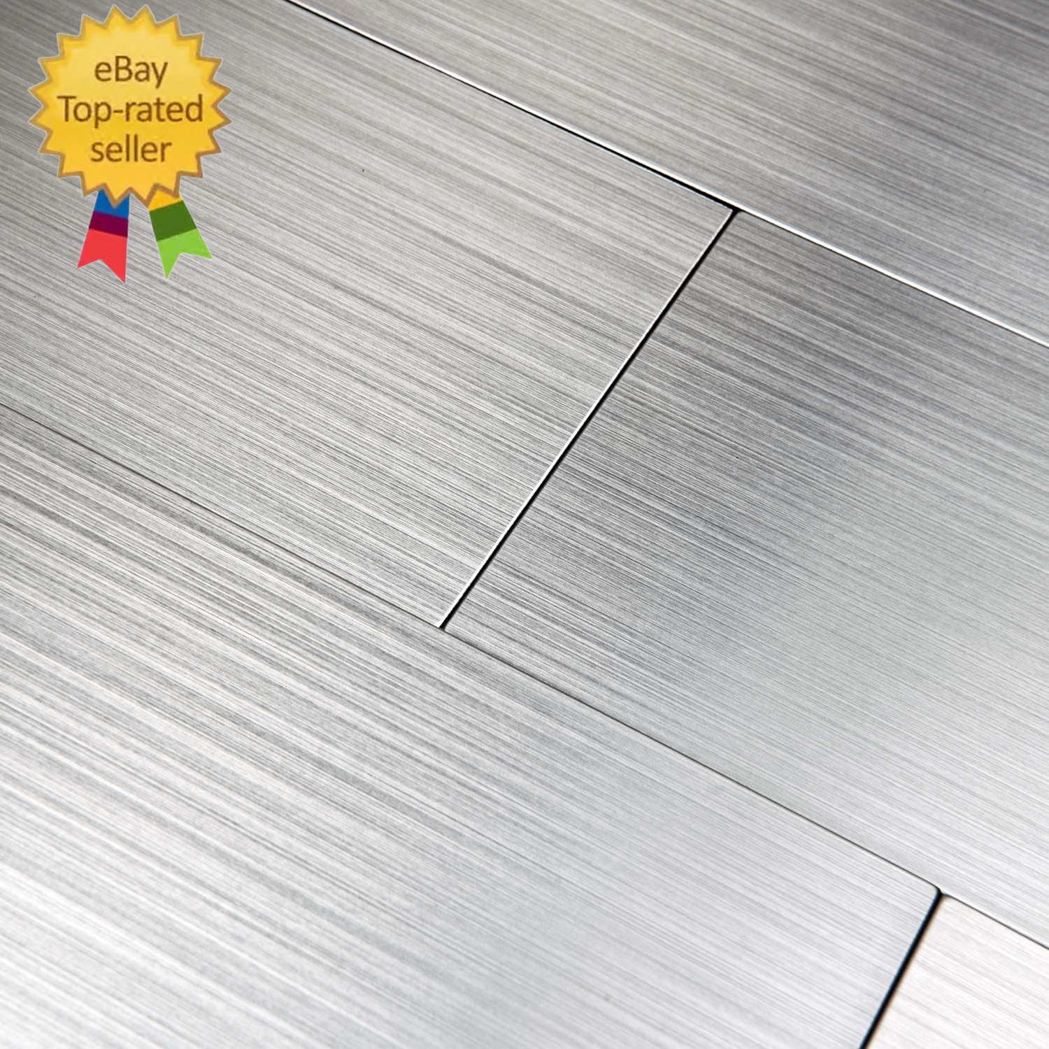 4″ X 12″ Peel and Stick Stainless Steel Metal Backsplashes for Kitchen (30 Pack)
