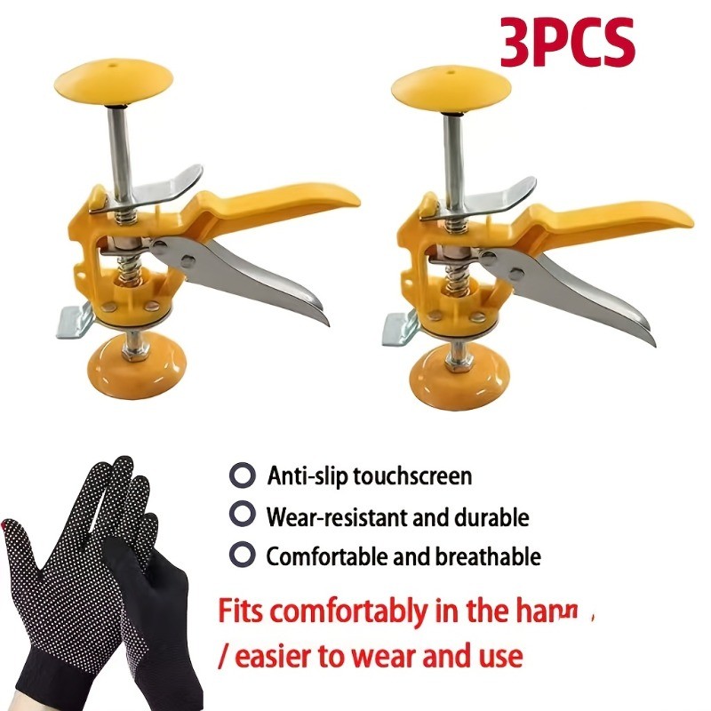 3-Piece Multifunctional Tile Leveling System—Height-Adjustable Lifting Tool