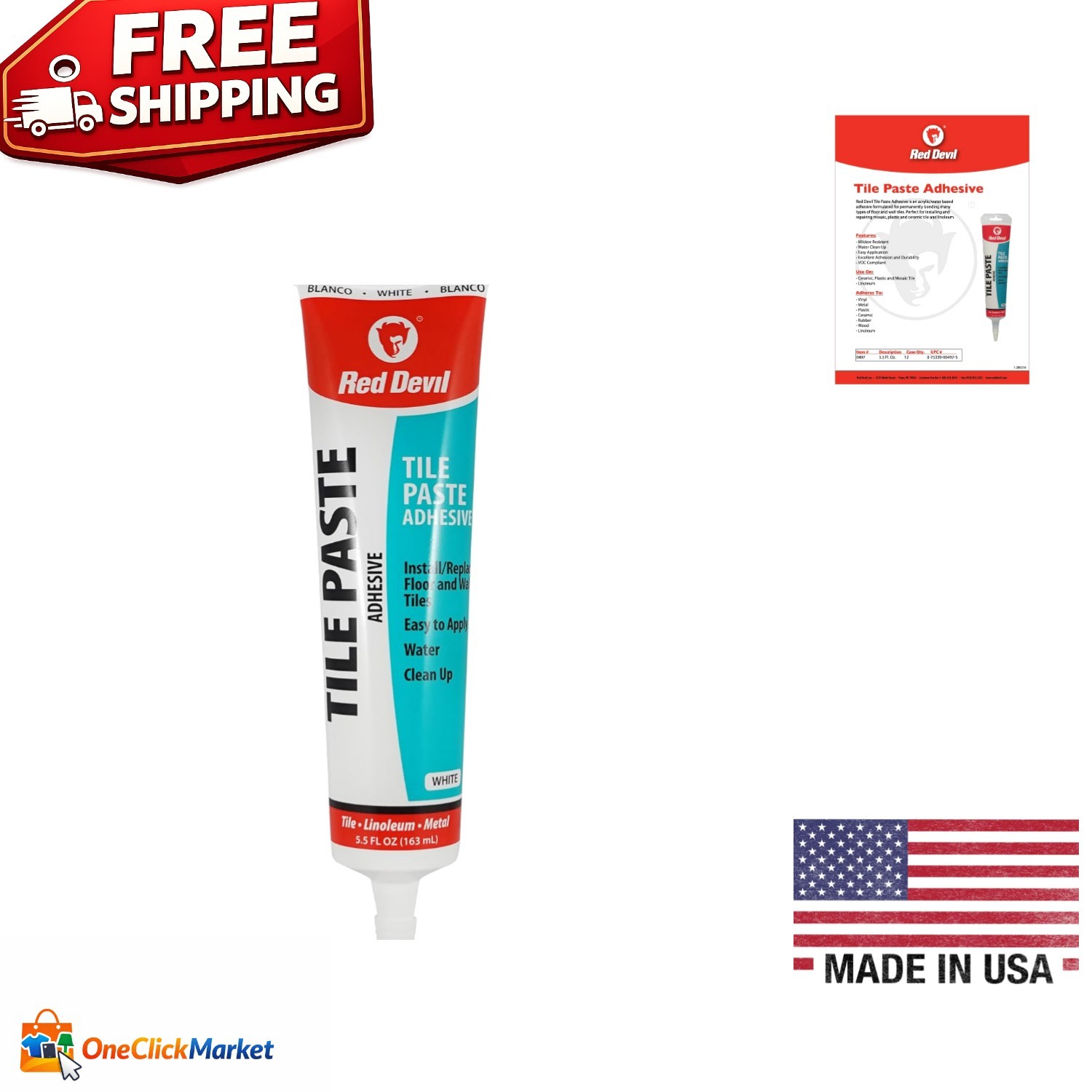 Waterproof Tile Paste Adhesive, 5.5 oz – Easy Application for Mosaic & Ceramic
