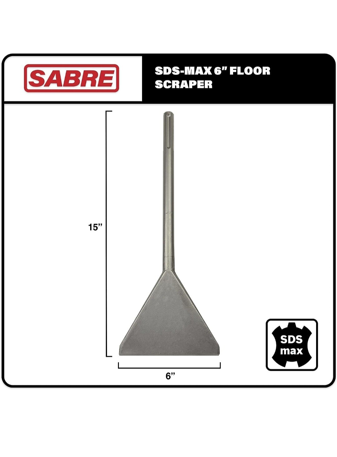 Sabre Tools SDS MAX 6″ Thinset Scraping Chisel (6″ x 15″) – Machine Sharpened…