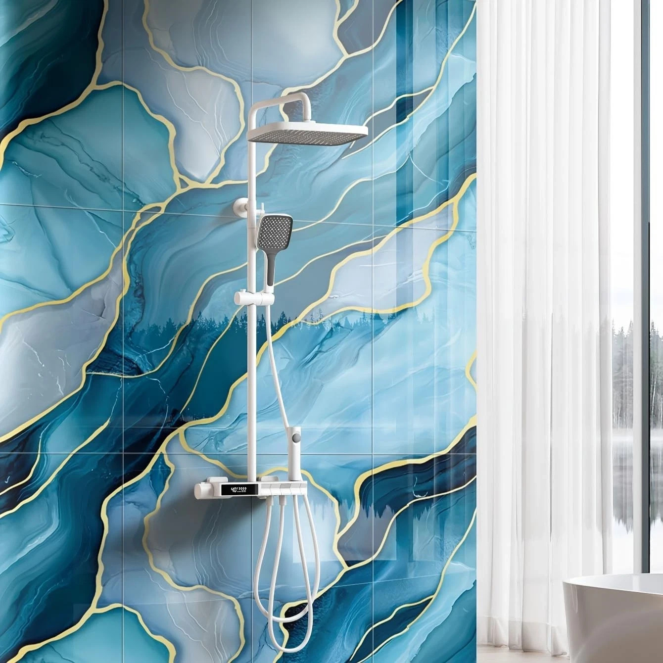 Marble Peel & Stick Wall Panels 10pcs 23.6×11.8in Waterproof Backsplash