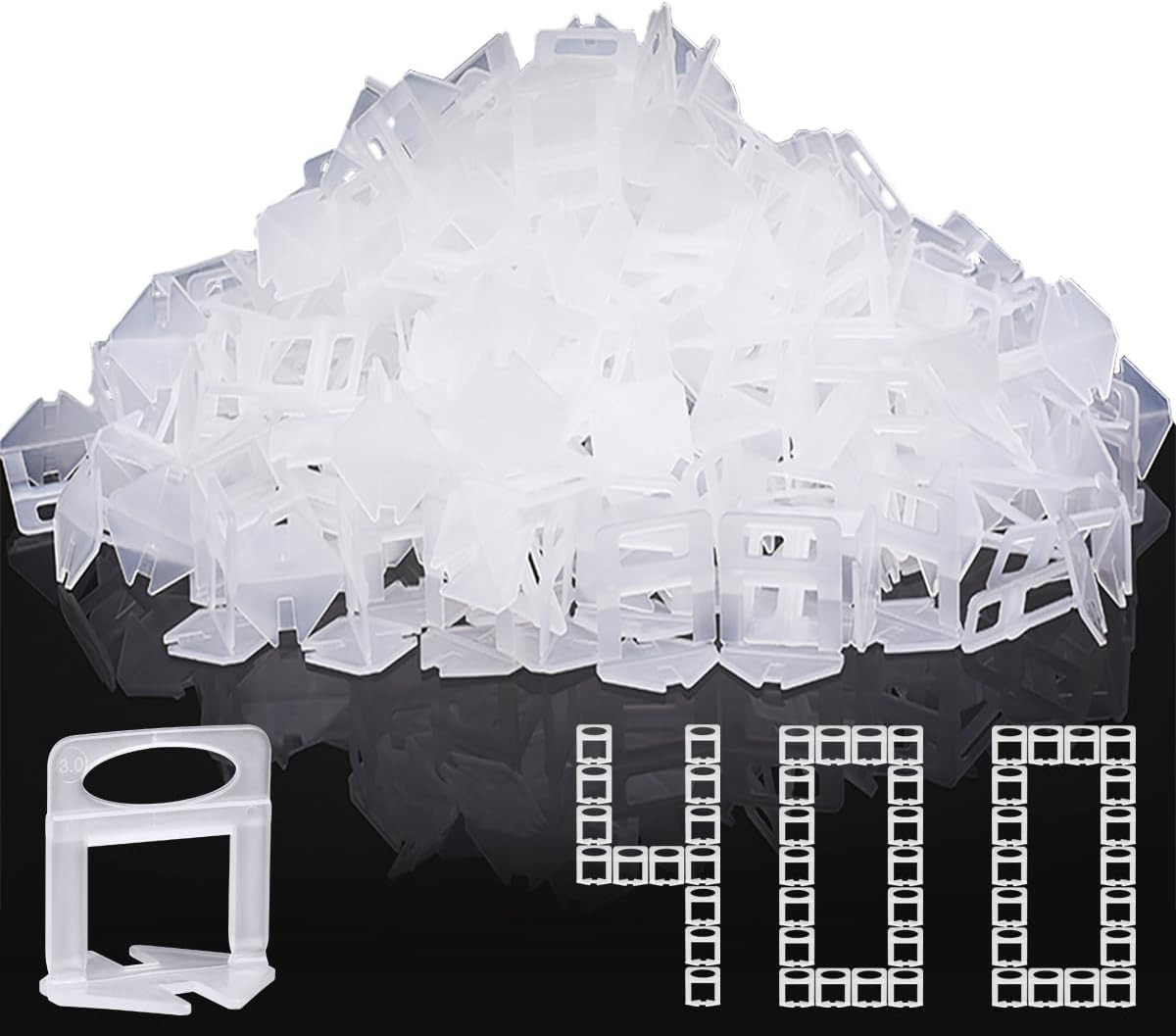 Tile Leveling System, 2000-Piece 1/8″ Tile Spacers Clips Tile Tools, Tile Instal
