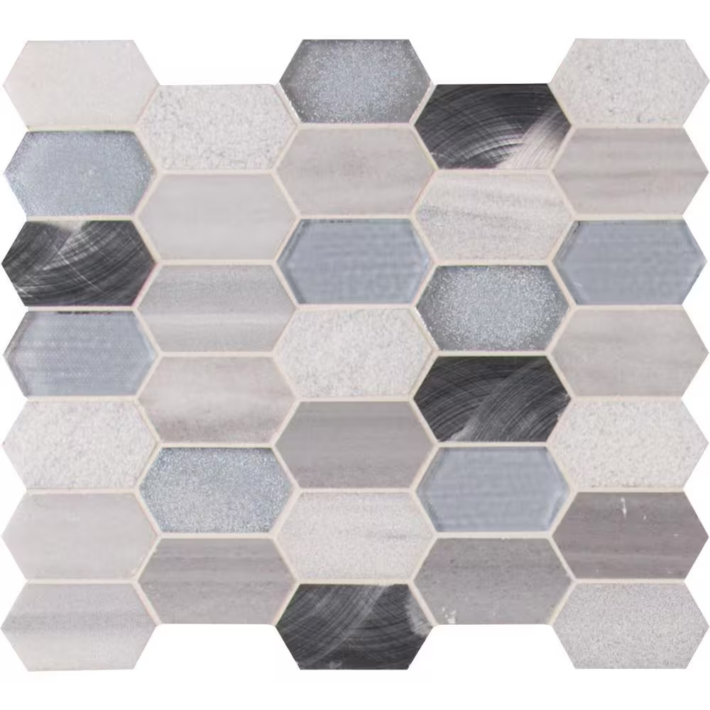 Harlow Picket 11.5 In. X 12.4 In. X 8 Mm Textured Multi-Surface Mesh-Mounted Mos