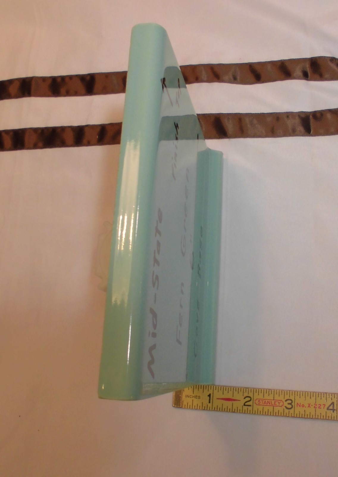 1 pc. Vintage Glossy *Fern Green* 6” X 6” Ceramic Cove Base Tile by MID-STATE