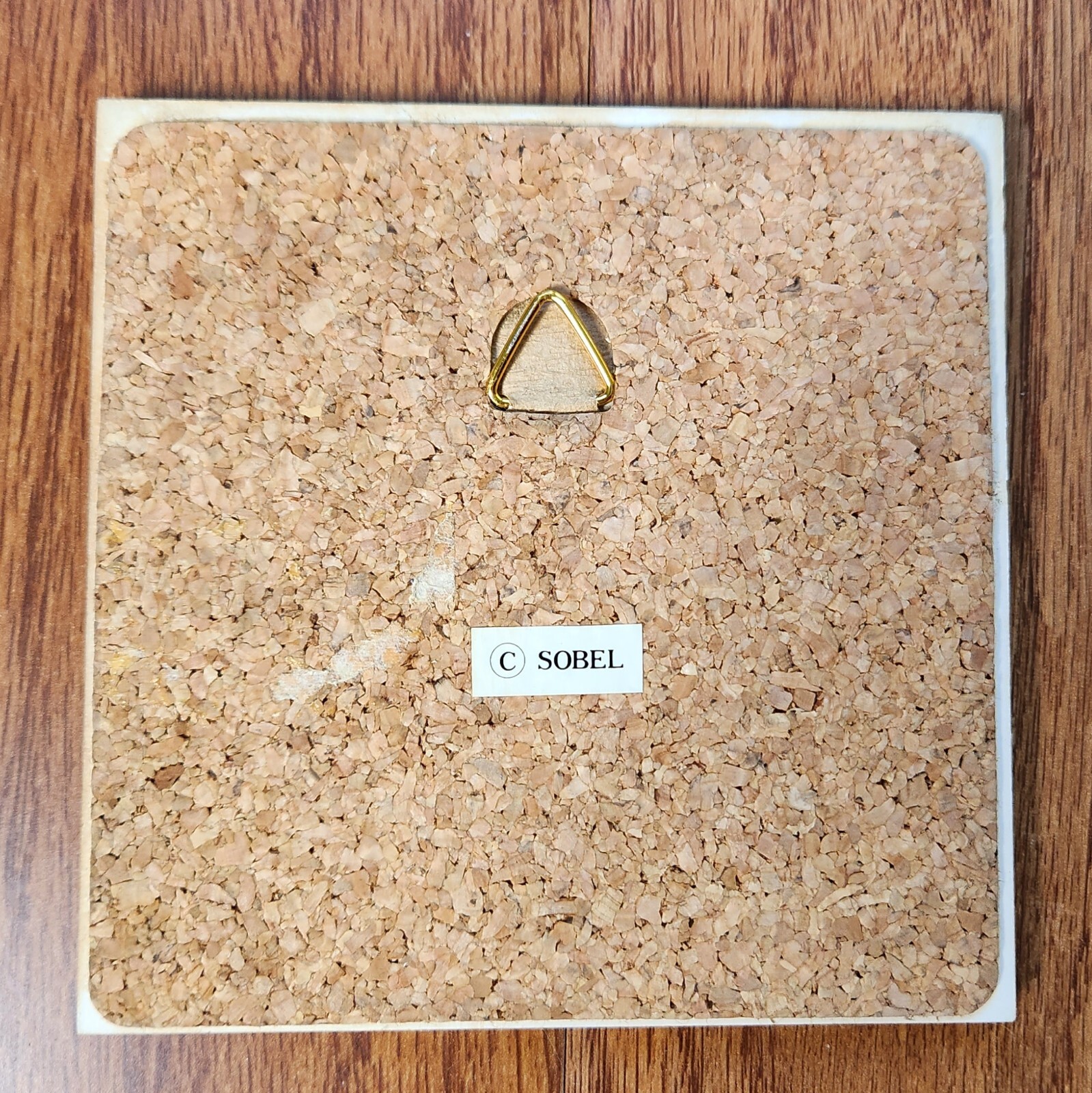 Set-of-2 VINTAGE Vandor 4.5” Ceramic Silkscreen Tile Trivet Wall Decor Cork Back
