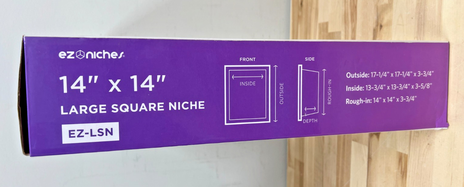 EZ-Niches EX-LSN Square Tile Ready Shower Wall Recessed Shelf Niche 14 x 14 NIB