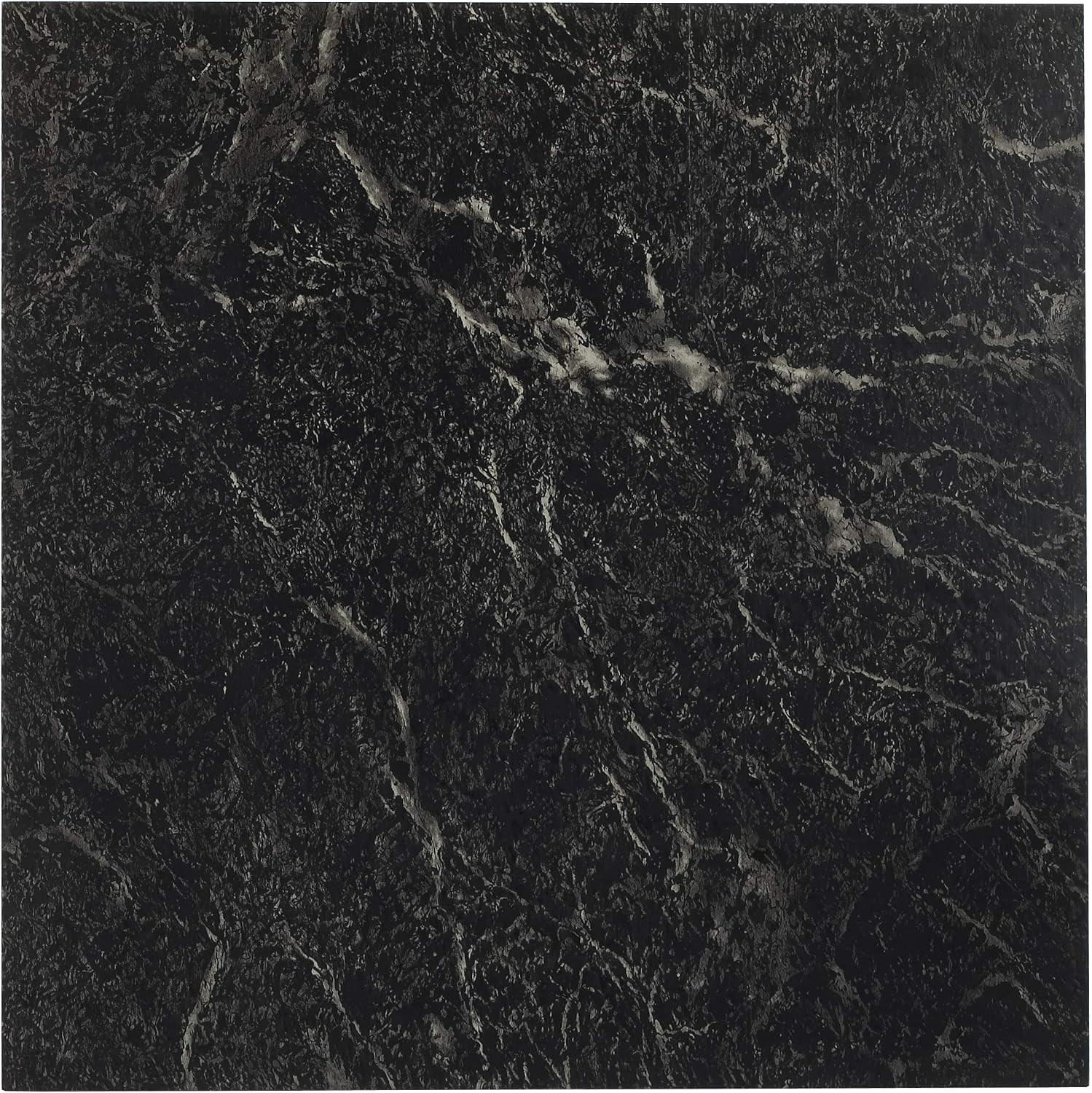 Sterling Self Adhesive 12-Inch Vinyl Floor Tiles, 20 Tiles – 12″ X 12″, Black
