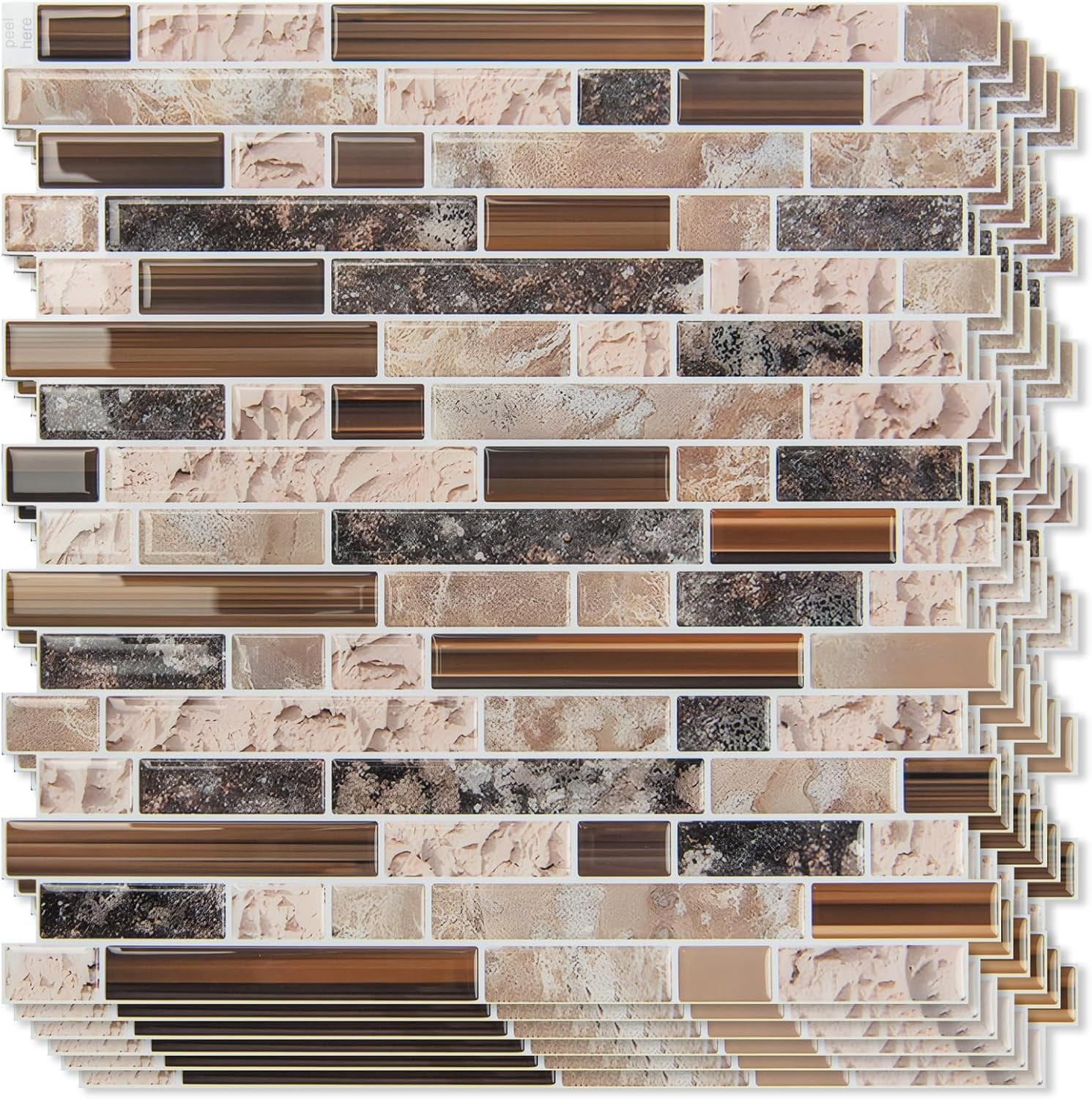 Art3d 10-Sheet Heavy-Duty Peel and Stick Backsplash, Waterproof Wall Tiles Stick