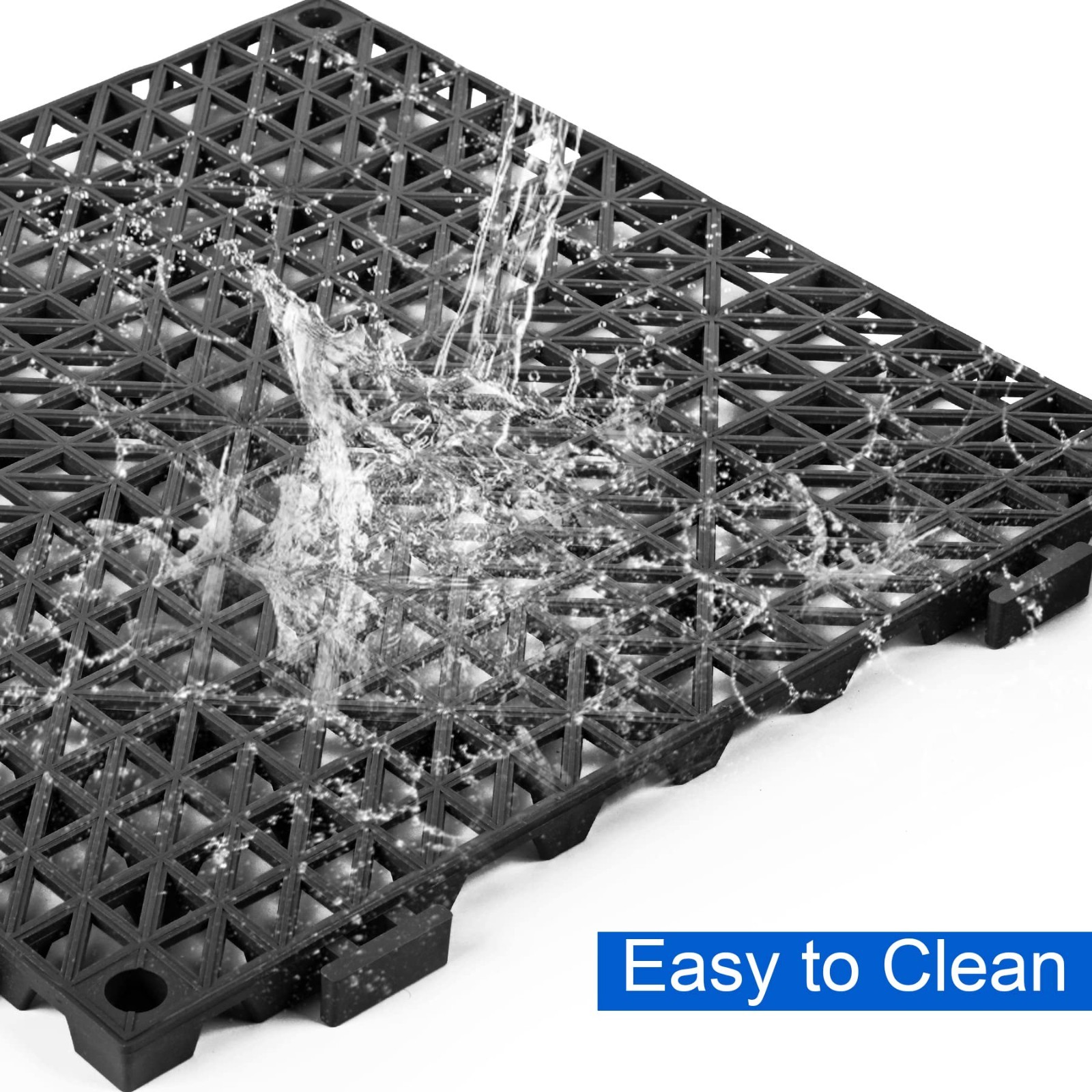 12 Pack Non-Slip Modular Rubber Floor Tiles 11.8″ for Deck, Pool, Patio, Indoor