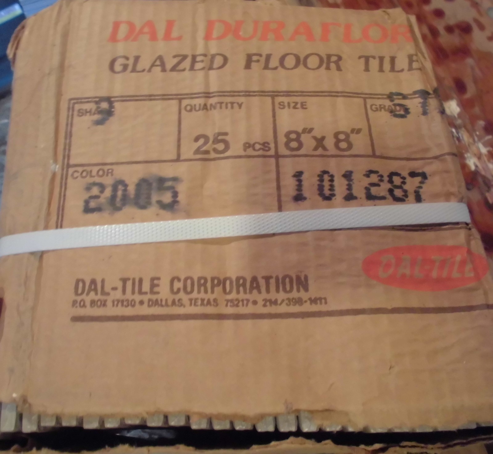 1 pc. *Gray – Taupe* Daltile Ceramic Floor Tile 8″ X 8″ actual size 7-13/16″