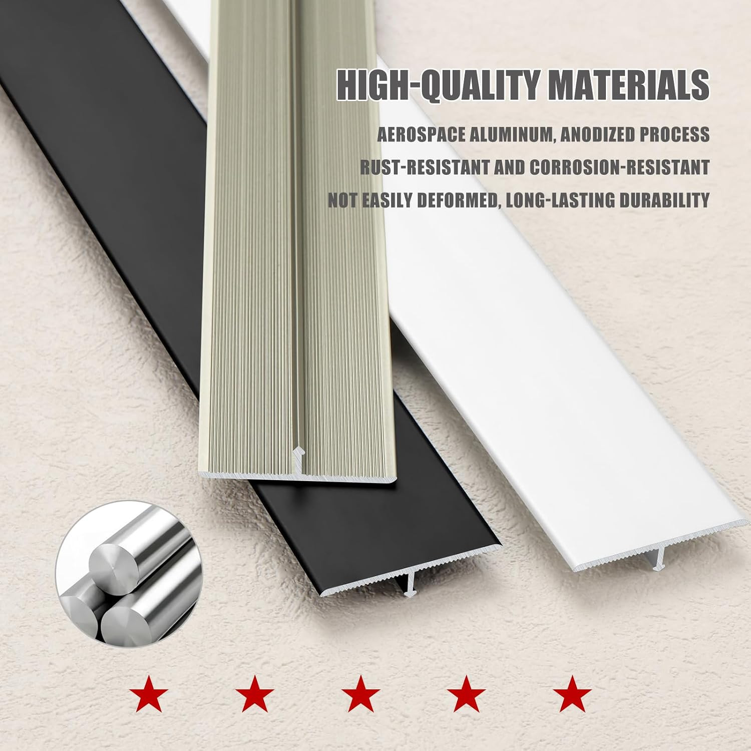 Aluminum T Molding Floor Transition Strip,Door Threshold Strip,Flat Flooring Div