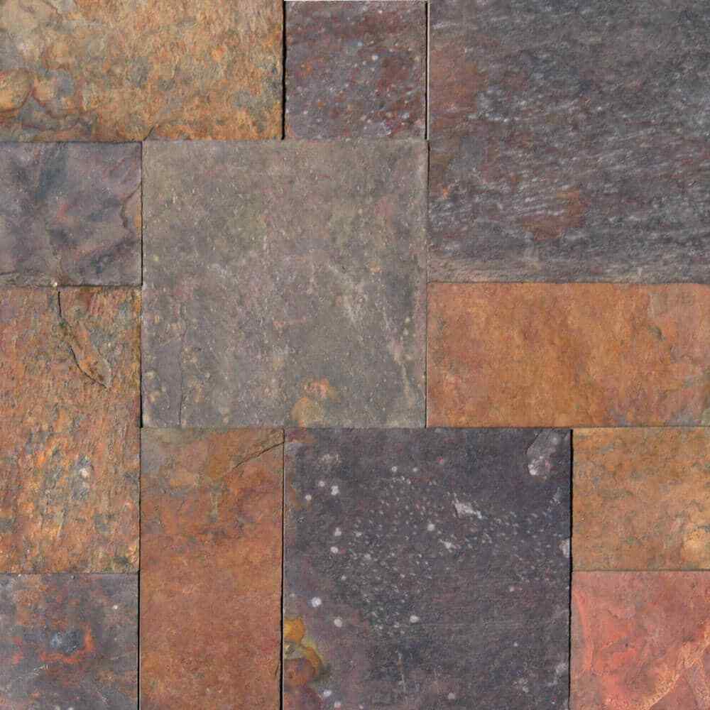 Peacock 12 In. X 12 In. Gauged Slate Floor and Wall Tile (10 Sq. Ft. / Case)