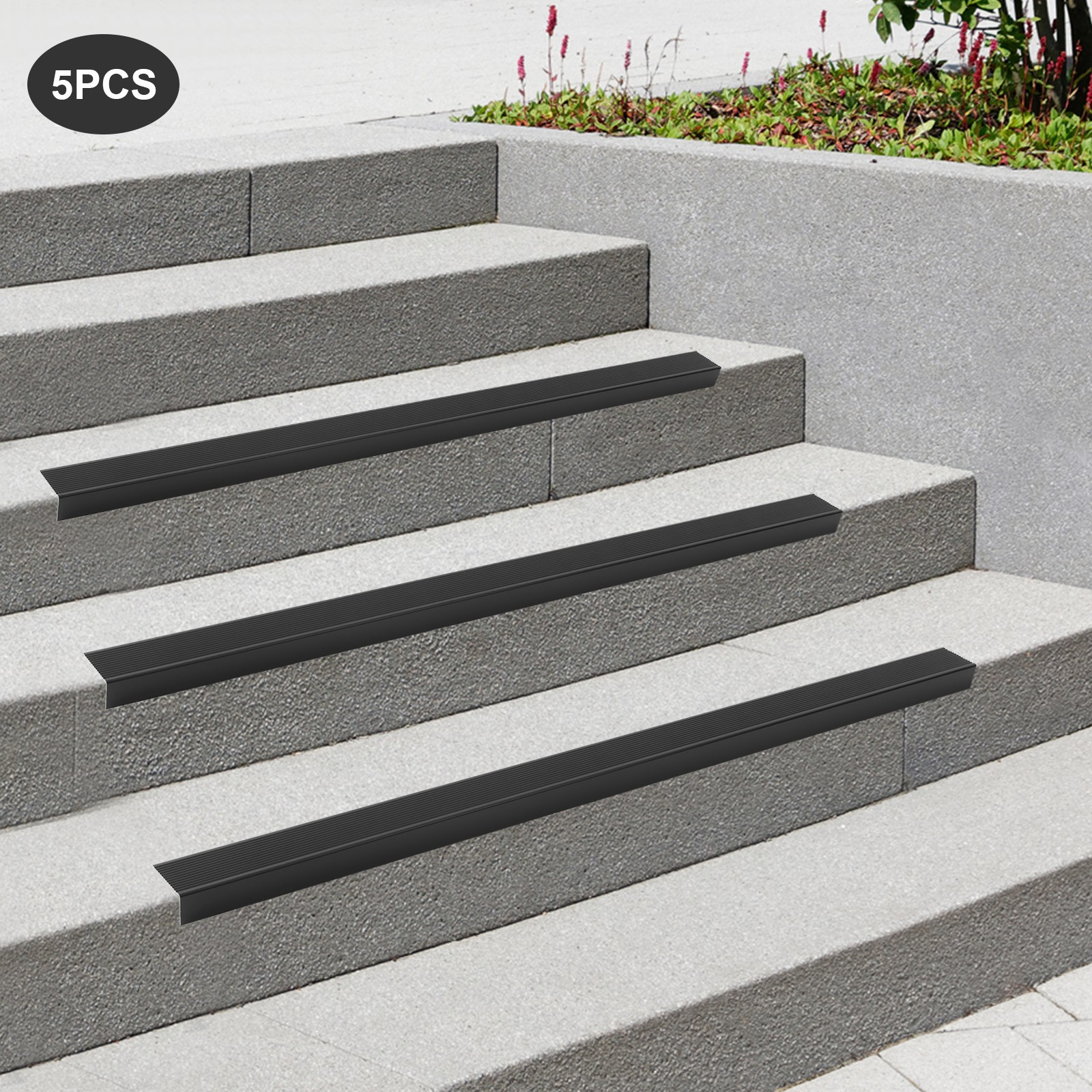 5 Pcs Stair Edge Protector Self Adhesive Non-Slip Aluminum Step Tread Edges Trim