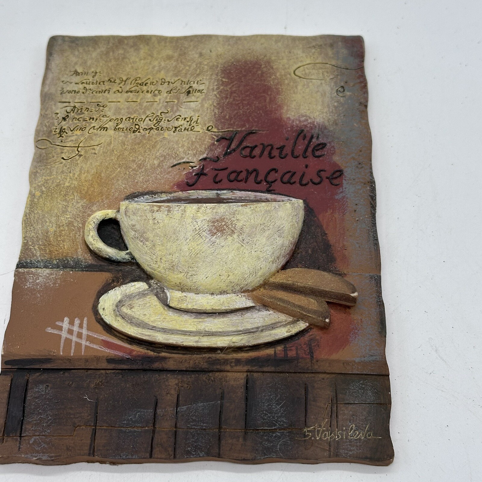 S Vassileva 3D Resin Wall Tiles Coffee Chocolati Espresso Italiana Set Of Four