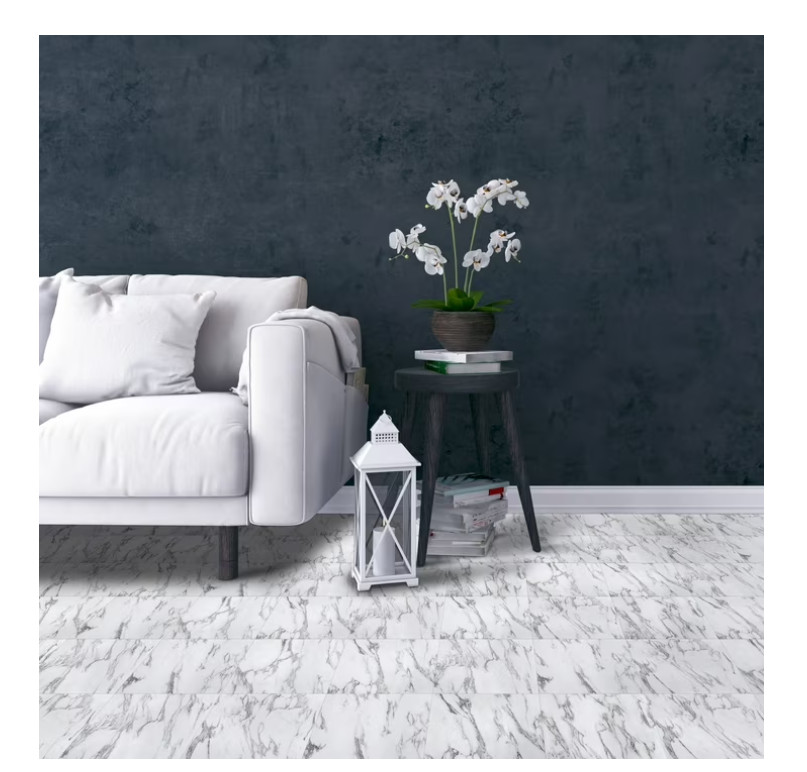 Bianco Marble Vinyl Tiles Peel And Stick Floor 20 Pack Flooring Self Adhesive