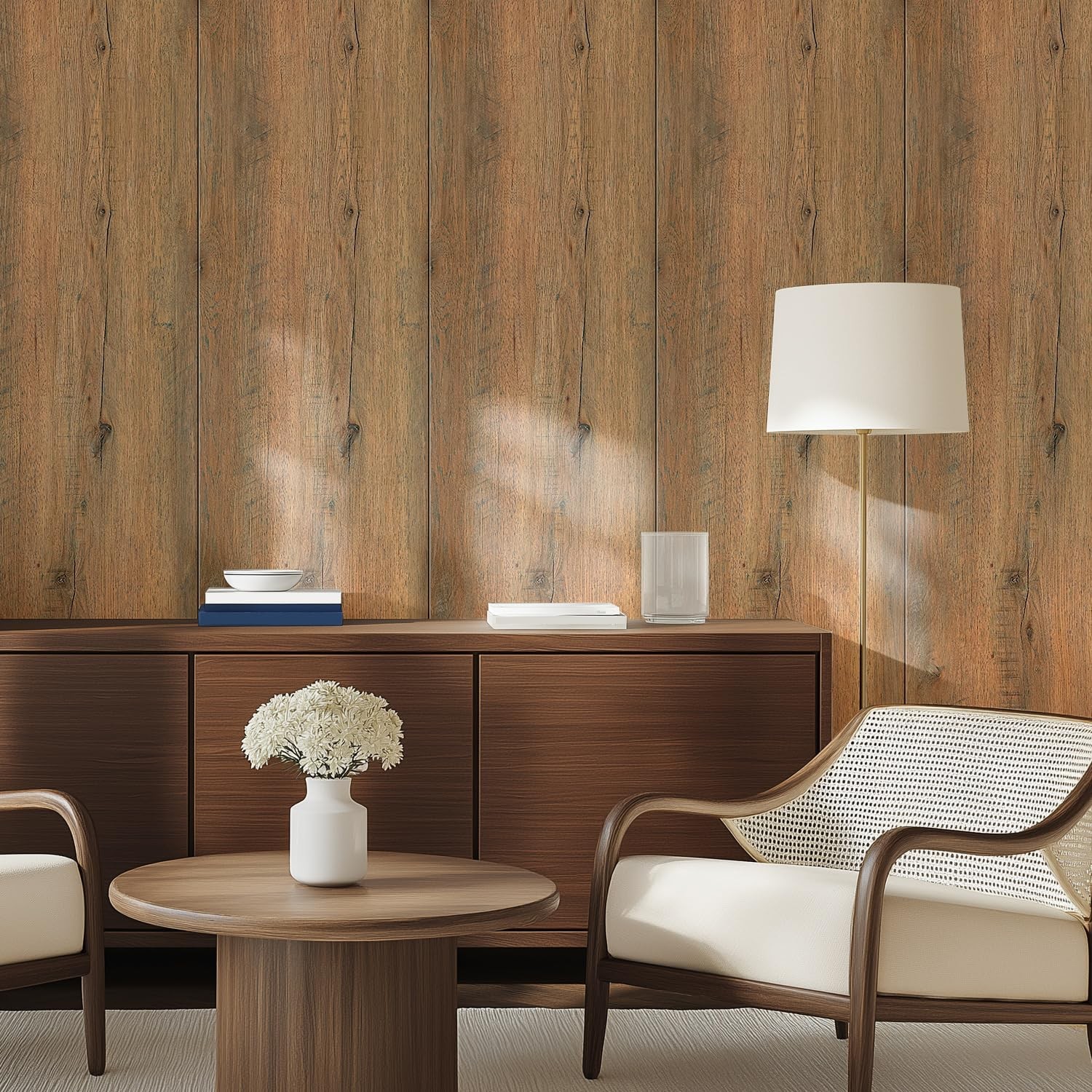 Luxury Thicken Wood Grain Peel and Stick Floor Tiles Self-Adhesive Vinyl Floorin