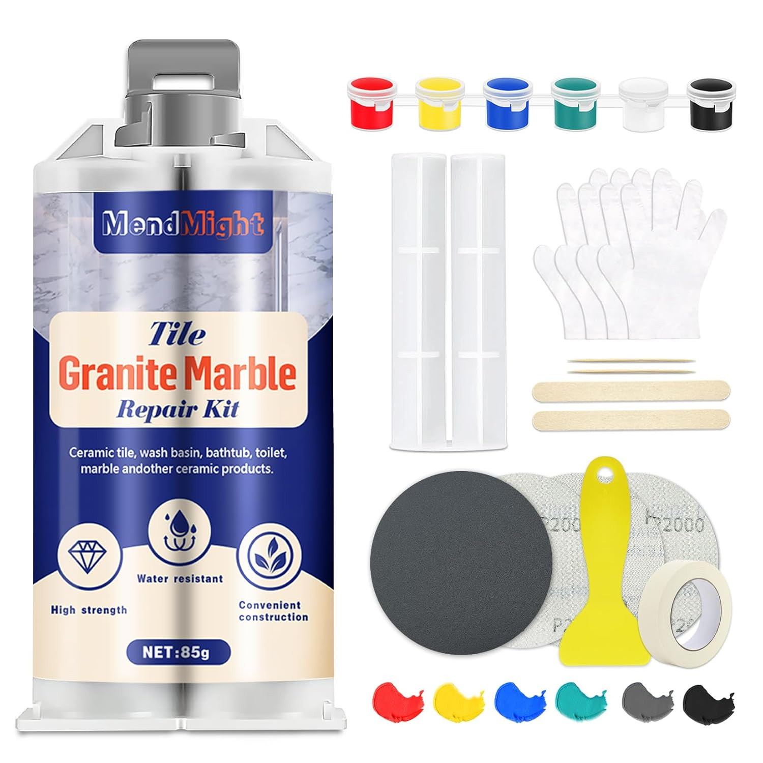 Countertop Surface Repair Kit Color Match Touch Up for Chips Cracks Holes DIY