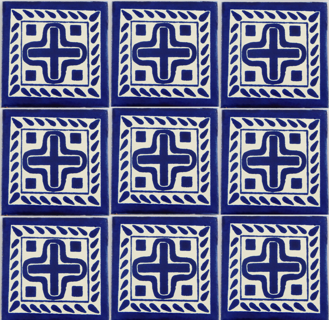 C357- Mexican Handmade Talavera Clay Tile Folk Art 4×4″ Handpainted
