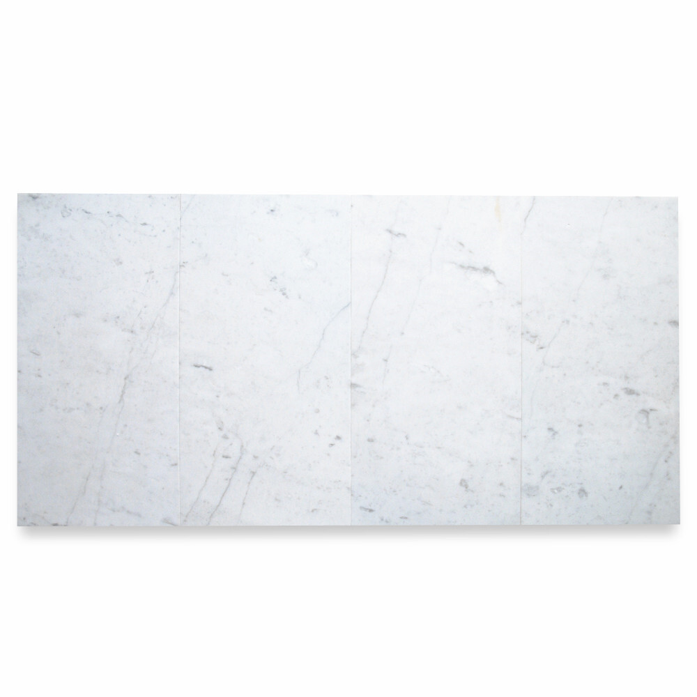 C48H 12×24 Carrara Marble Wall Floor Tile Honed White Carrera Venato Bianco