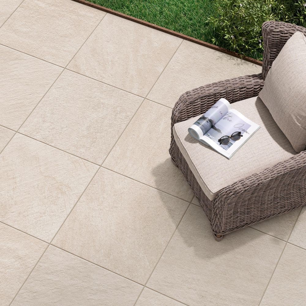 Alpe White 24 in. x 24 in. x 0.75 in. Stone Look Porcelain Paver