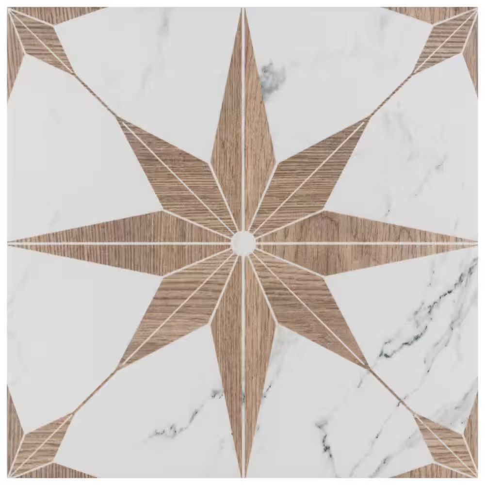 Llama Stella Loire Noce 9-3/4 In. X 9-3/4 In. Porcelain Floor and Wall Tile (10.