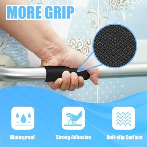 Yorwe Rubber Grip Tape, Ultra-Thin Strong Adhesive Anti-Slip 1In x 10Ft Black