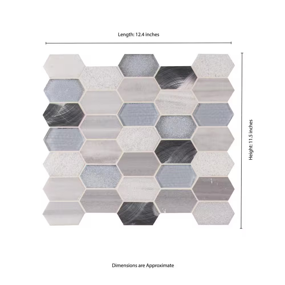 Harlow Picket 11.5 In. X 12.4 In. X 8 Mm Textured Multi-Surface Mesh-Mounted Mos