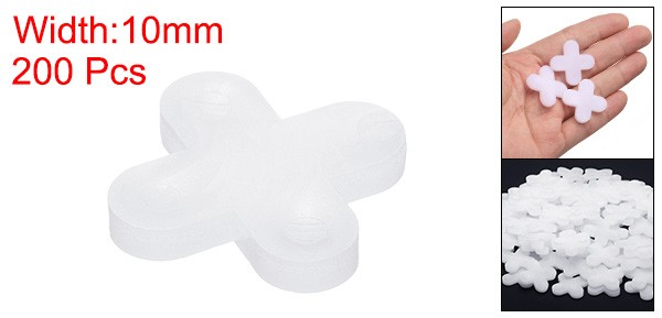 200pcs Tile Spacers 10mm Hard Plastic Cross Tiles Leveler Spacer for Ceramic