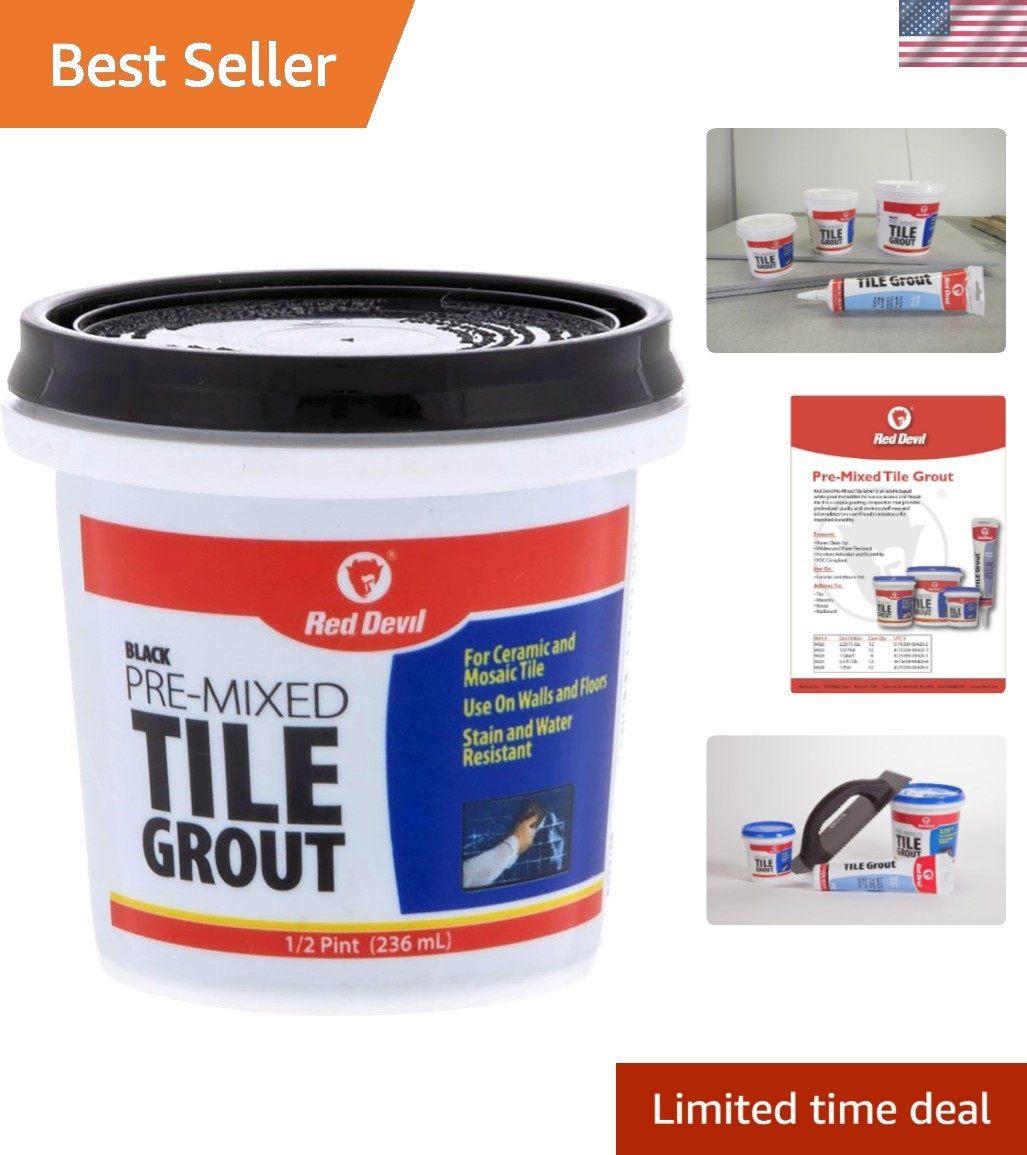 1/2 Pint Black Tile Grout – Excellent Adhesion for Home Installations