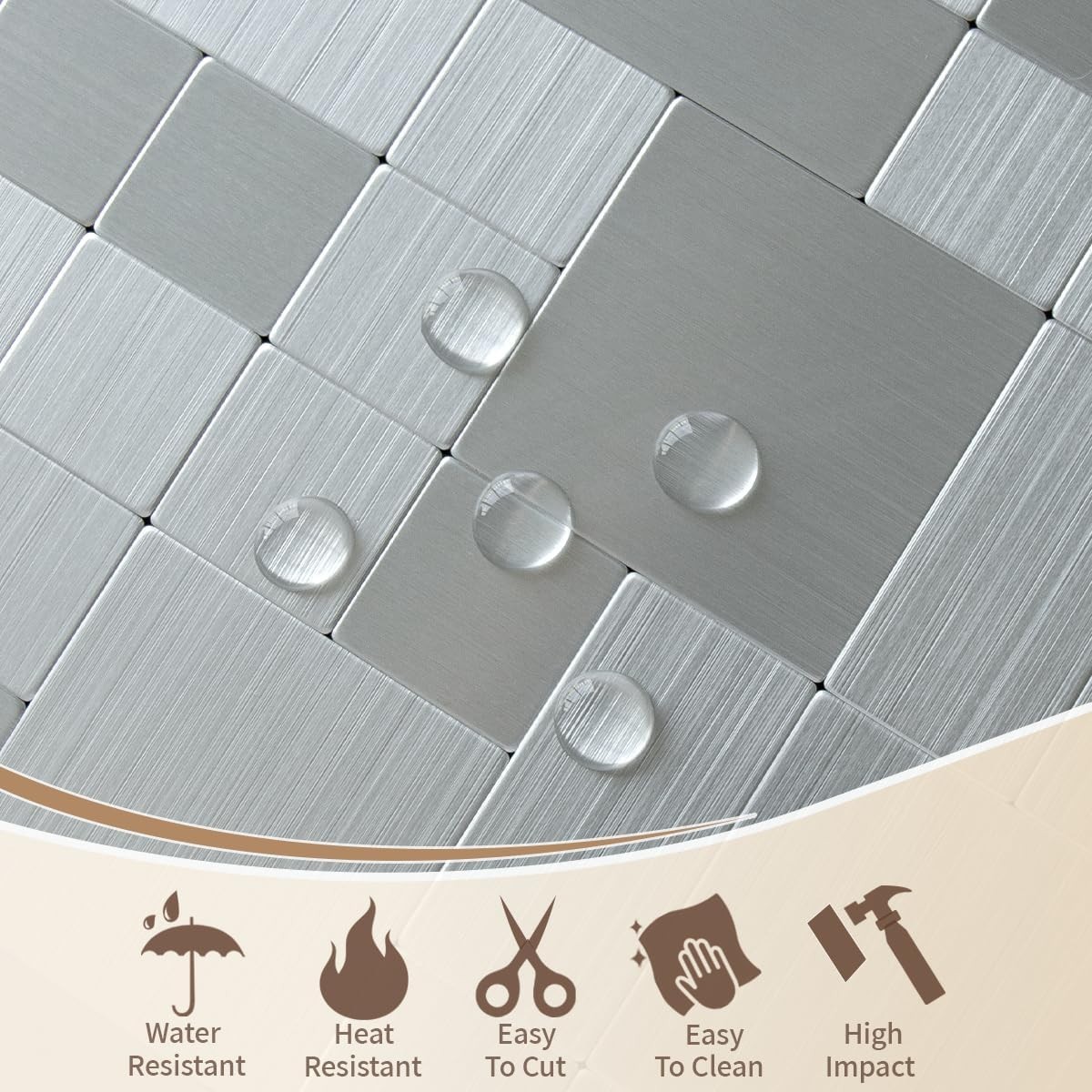 Modern Stainless Steel Backsplash Tiles
