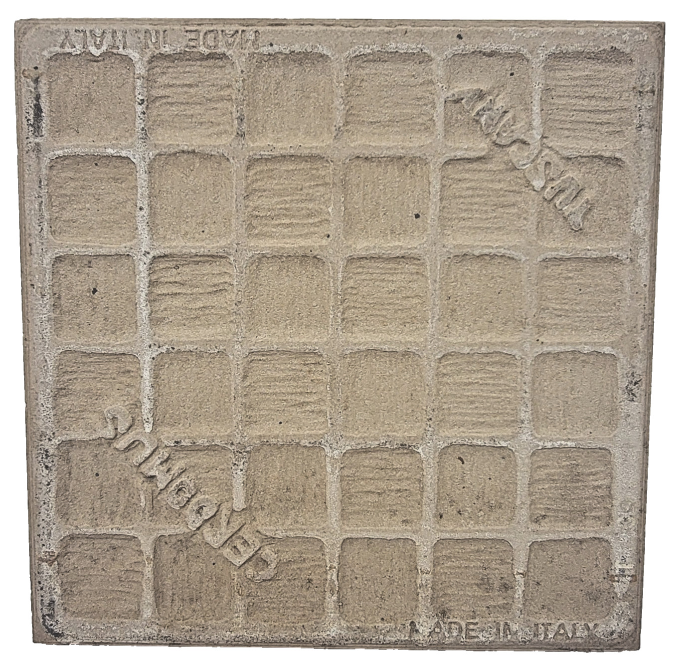 Italian Beige Ceramic Tiles 6.5″ x 6.5″ Chiseled Edge (Lot of 4) Rustic Tumbled
