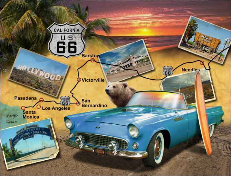 Route 66 Accent & Decor Tile Jim Todd California Landmark Art POV-JTA0014AT