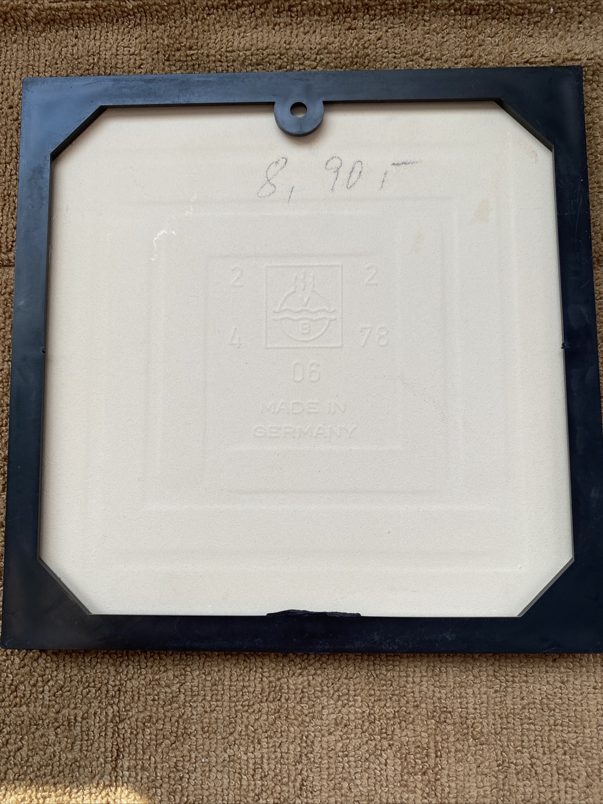 Saarland Crest White Trivet wall Decorative Ceramic Tile Made in Germany Saar