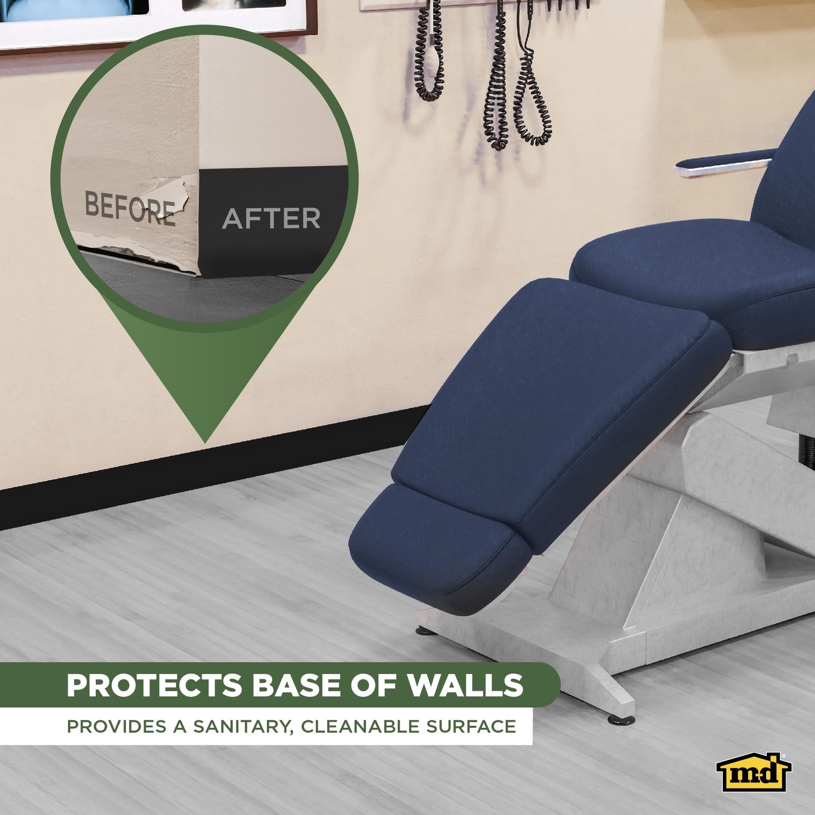 M-D Building Products 4x120ft Vinyl Wall Base Flexible Dry Back Trim Black