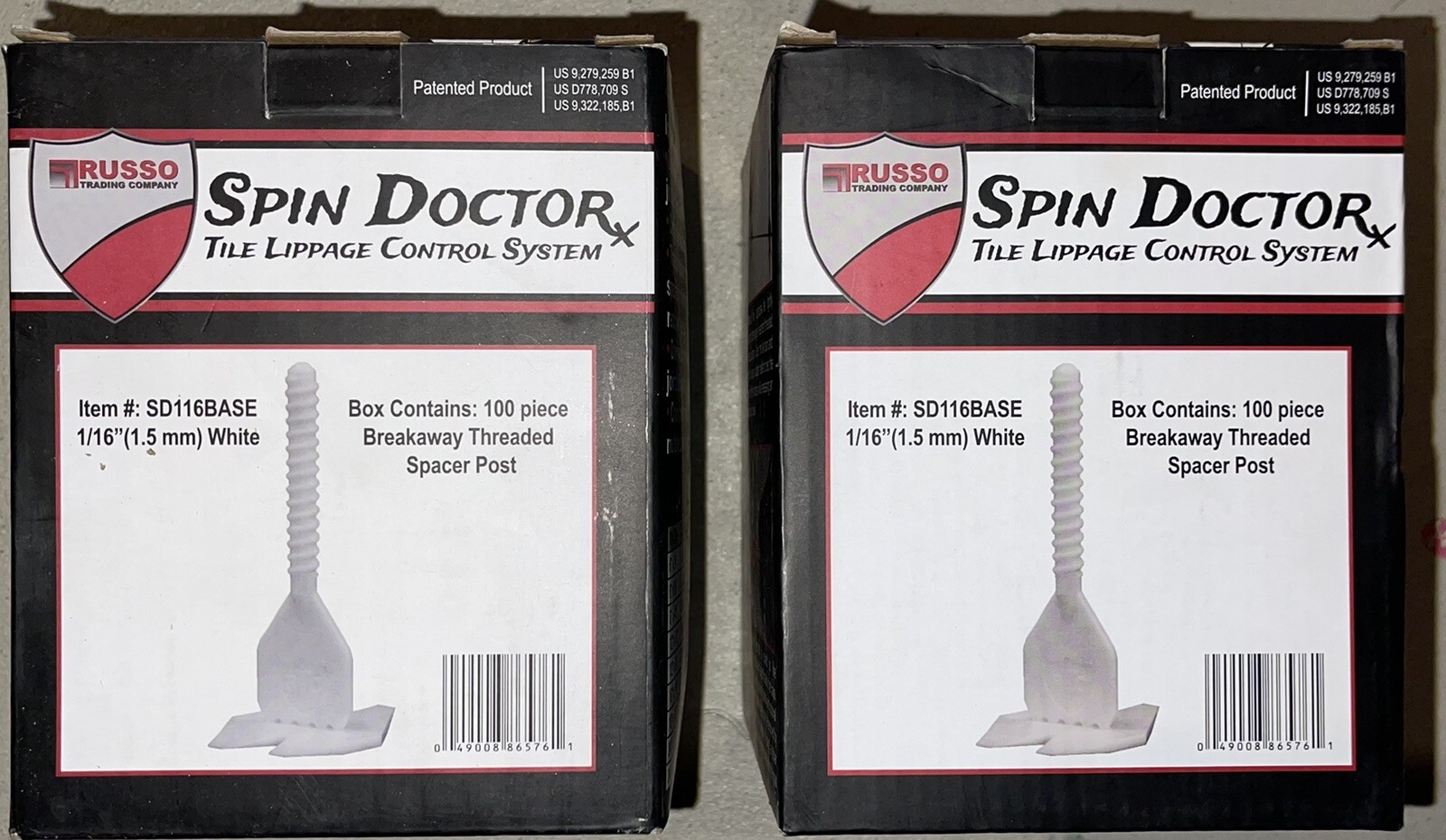 FREE SHIPPING New Russo Spin Doctor SD116BASE 1/16” white 100 Piece Lot of (2)
