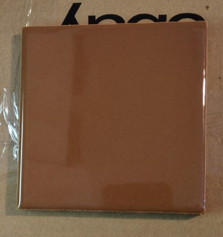 1 USCTCO Romany USA 4-1/4 Wall Tile 1950 Gloss Chocolate Brown Mocha Ceramic Vtg