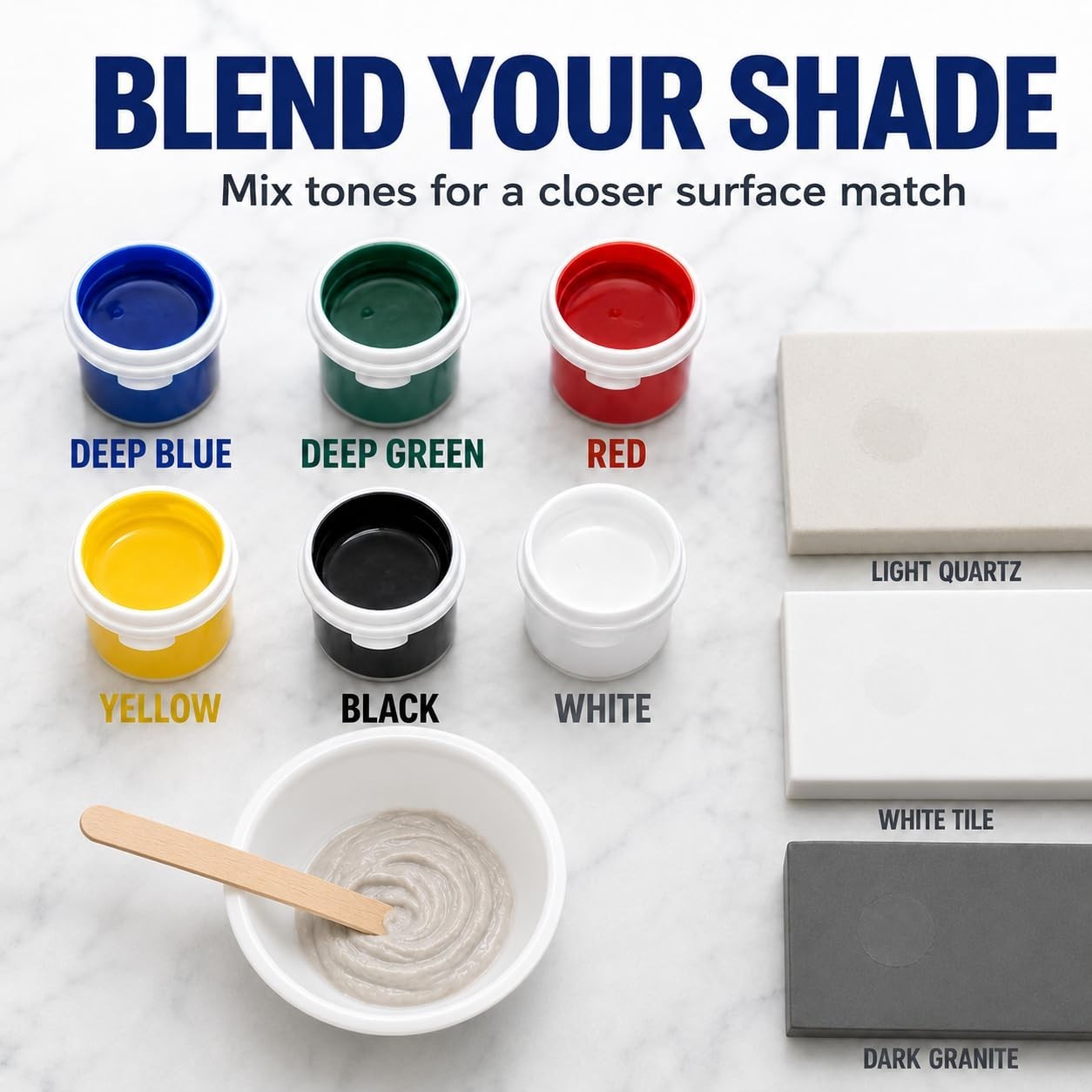 Quartz Countertop Repair Kit Color Match, Granite Marble Tile and Porcelain R…