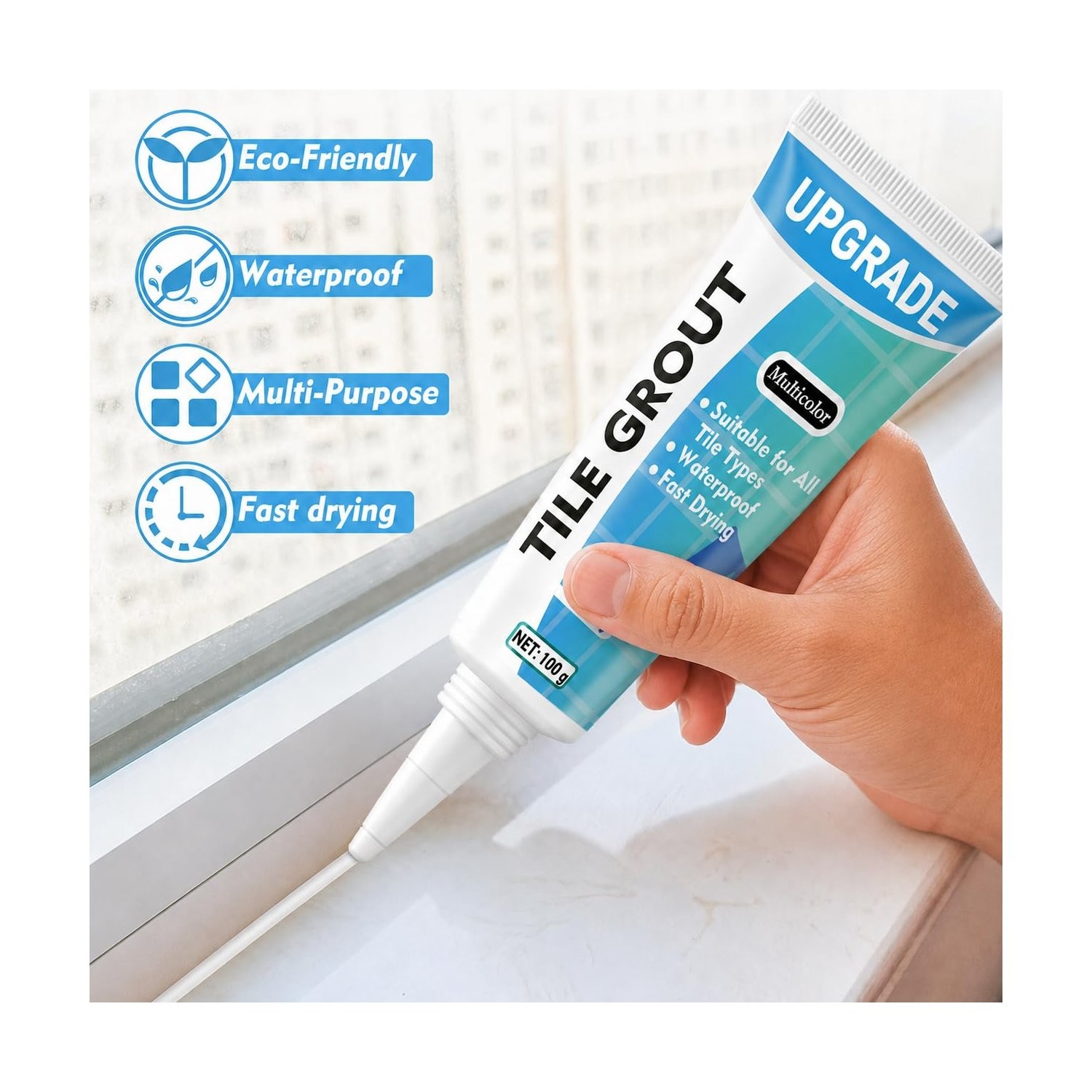 Fast Drying Tile Grout Repair Kit 2 Pack for Shower Bathroom Kitchen Floors
