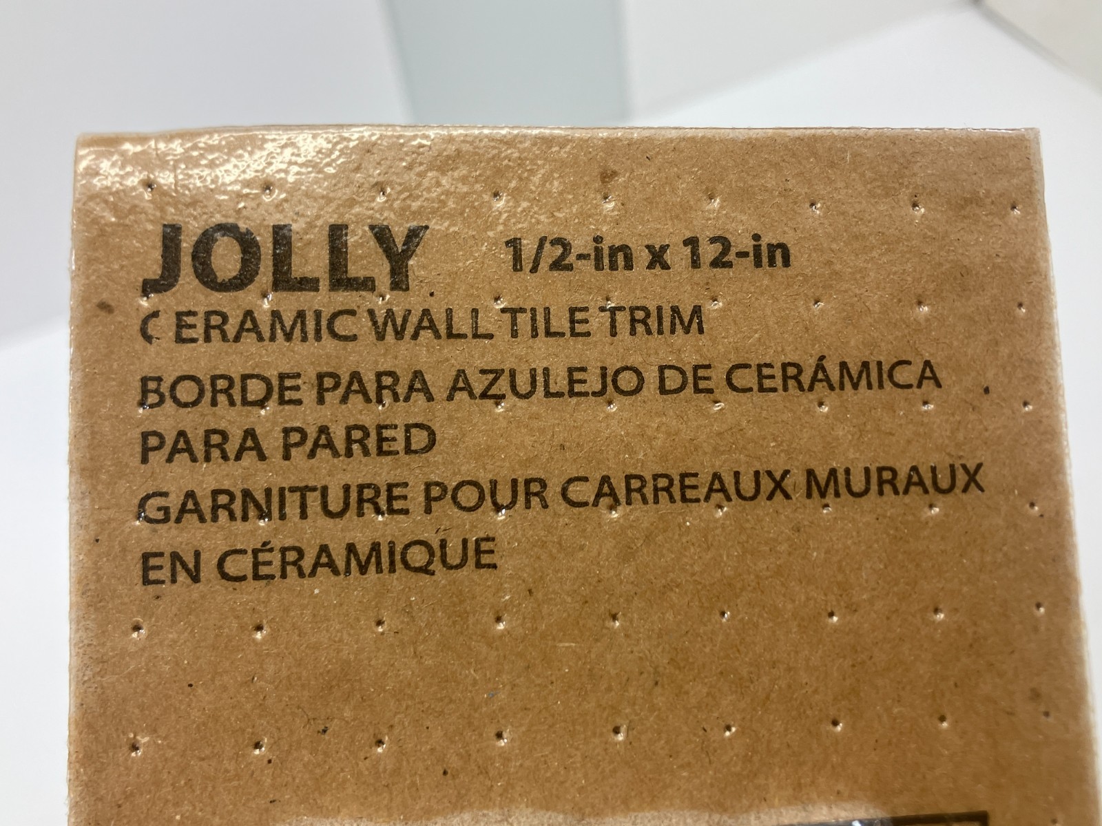 (QTY 2) Jolly ~ ZL11-Gesso ~ 1/2″ x 12″ Ceramic Wall Tile Trim, Off White