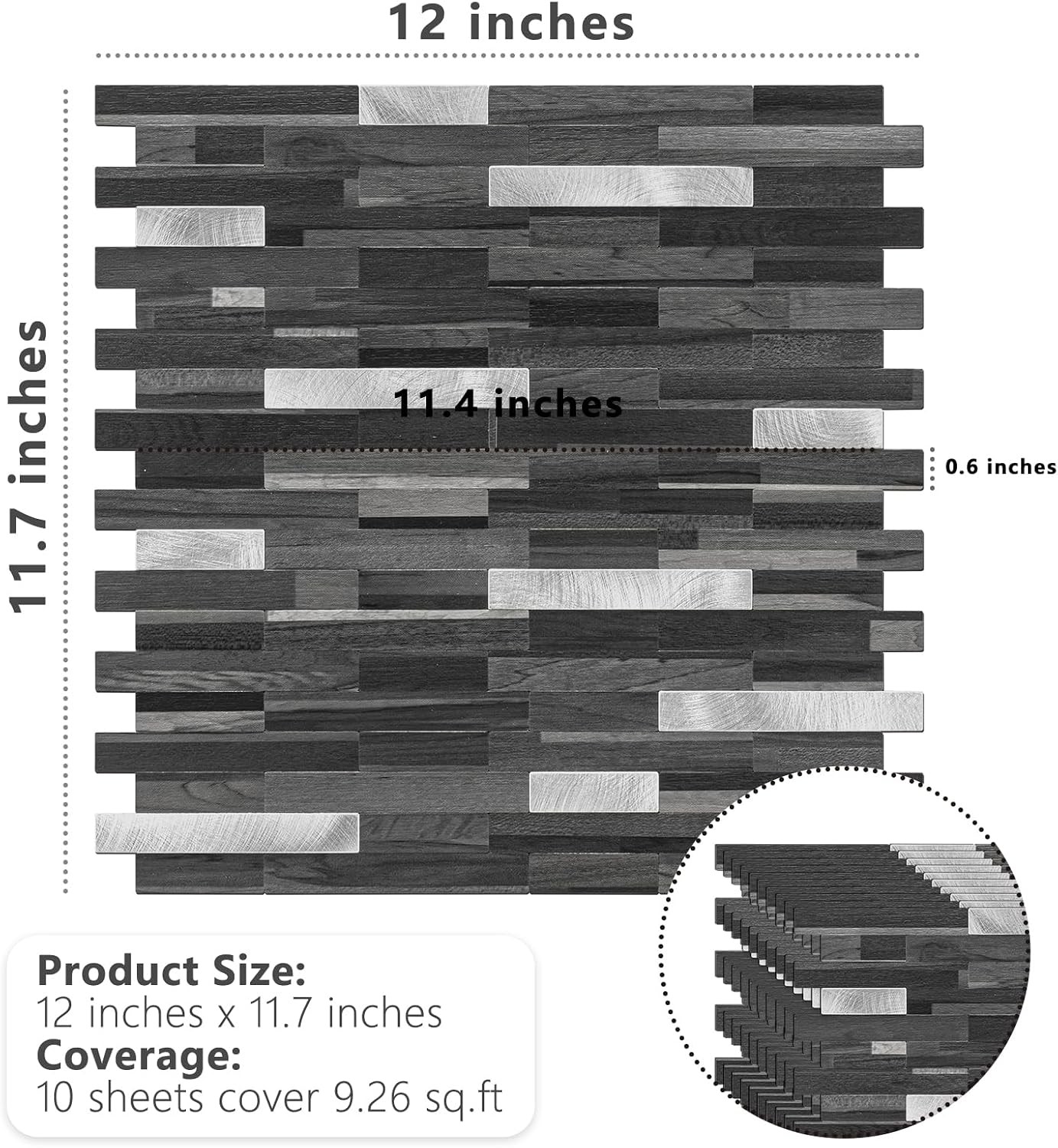 Peel and Stick Backsplash Tile, Stick on Backsplash for Kitchen and Bathroom