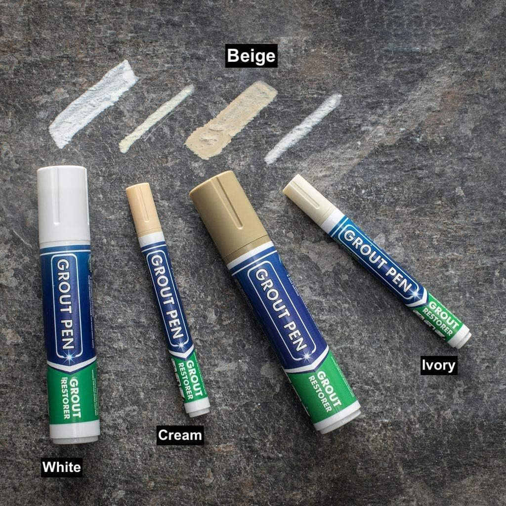 Grout Pen Beige Tile Grout Paint Marker Restorer – Wide 15mm Tip (20ml) | Wat…