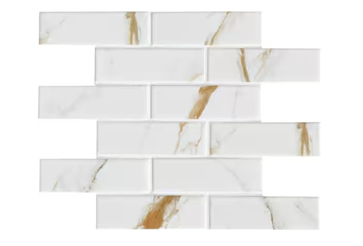 MSI Calacatta Gold Subway 12″ x 12″ x 0.24″ Matte Porcelain Mosaic Tile 0.93 sf