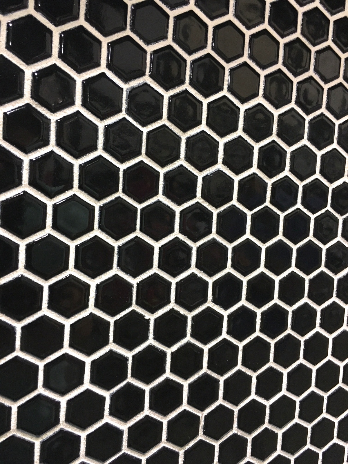 Black Glossy 1×1 Hexagon Porcelain Mosaic Tile Wall and Floor Backsplash