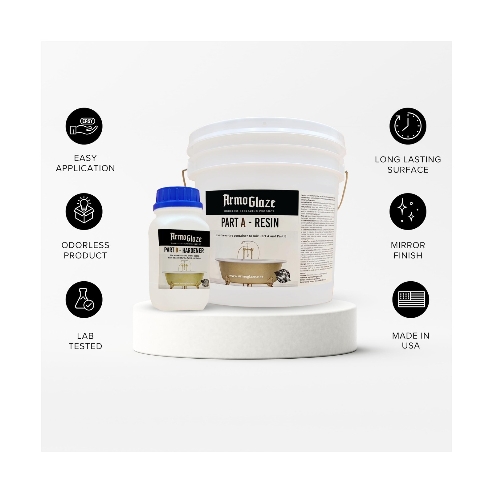 Odorless Bathtub Refinishing Kit – Durable, Self-Leveling Epoxy for DIY Re