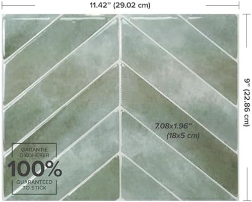SMART TILES Peel and Stick Backsplash – 5 Sheets of 11.43″ x 9″ – 3D Adhesive…