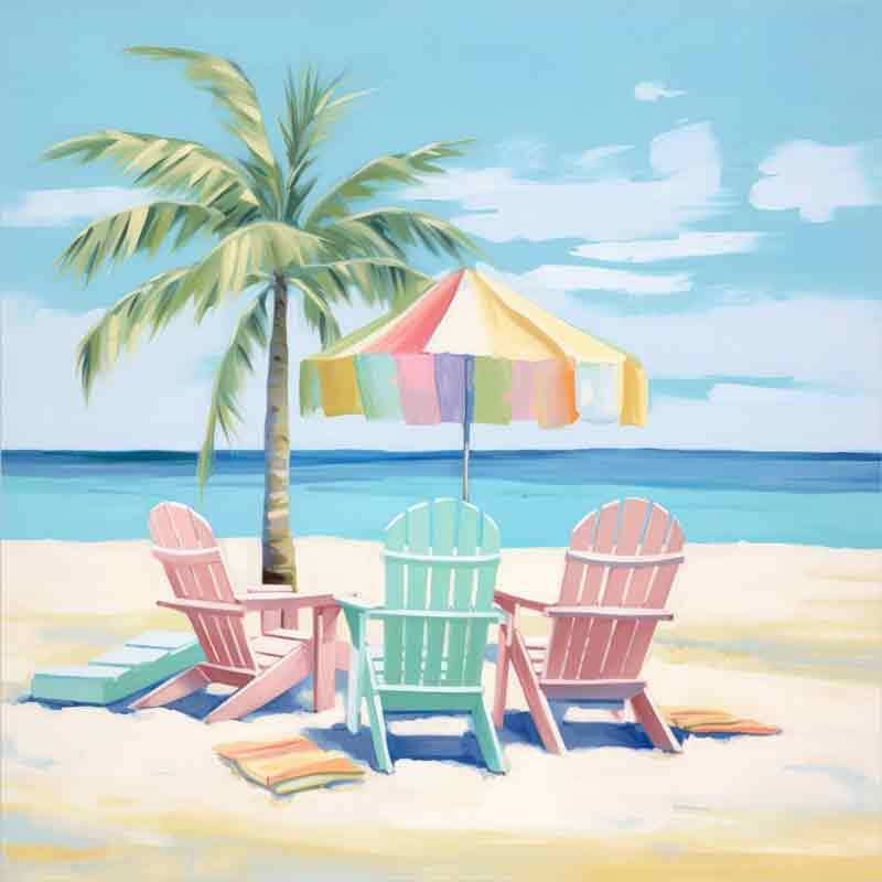 Coastal Beach Accent & Decor Tile Irena Orlov Seascape Art OB-ORL24579-99AT